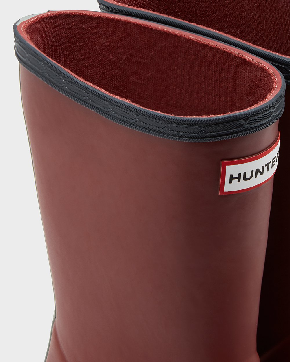 Botas de Lluvia Hunter Niños - Original First Classic - Grises Rojos/Grises - IERBJCG-87